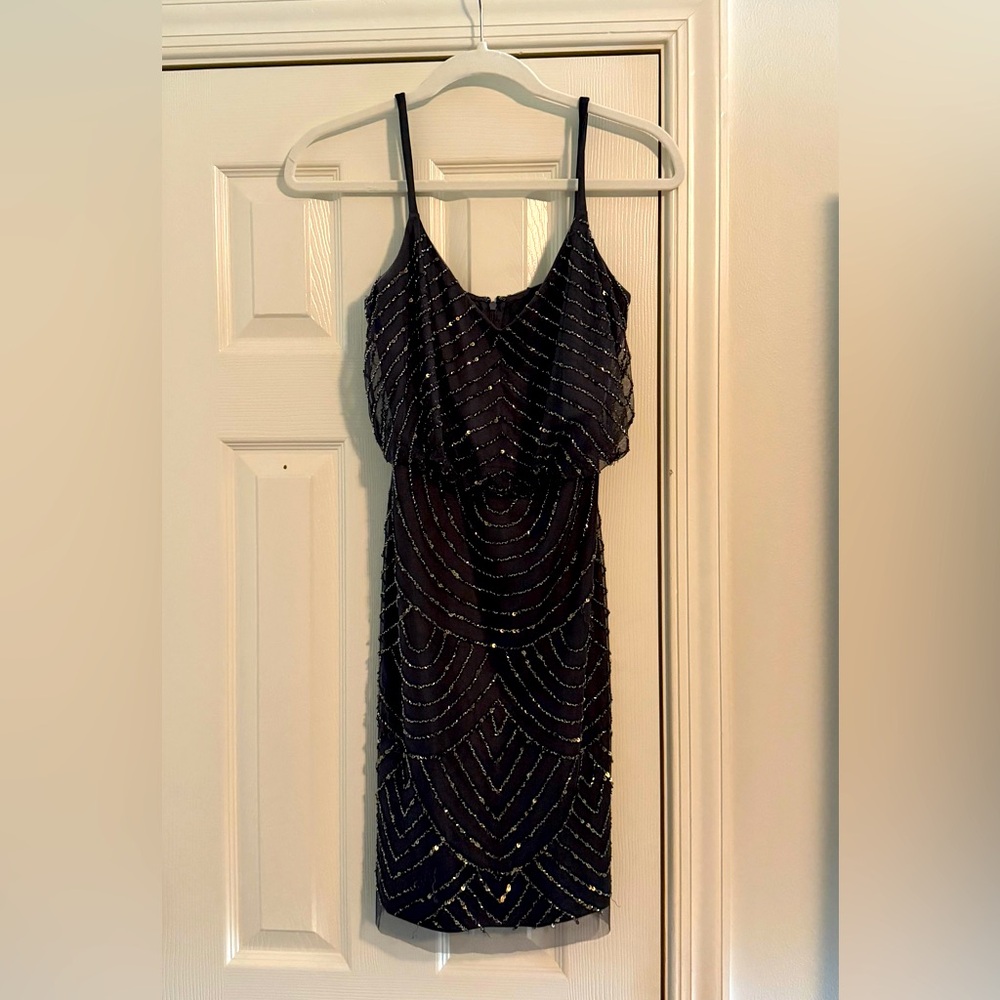 Adrianna Papell Blouson Sequin Dress